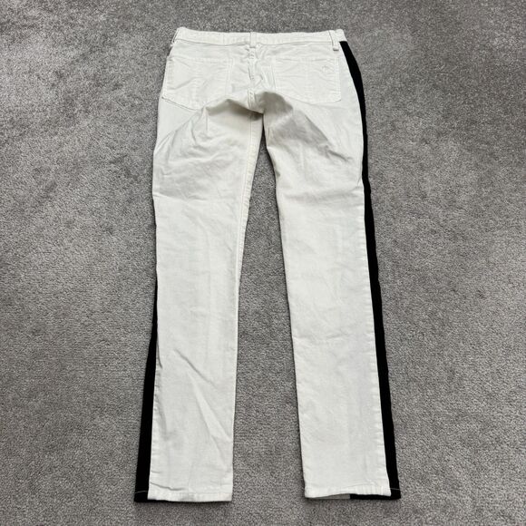 Rag & Bone Colorblock Skinny Ankle Denim Jeans Womens 30 Black White Mid Rise - Picture 2 of 14